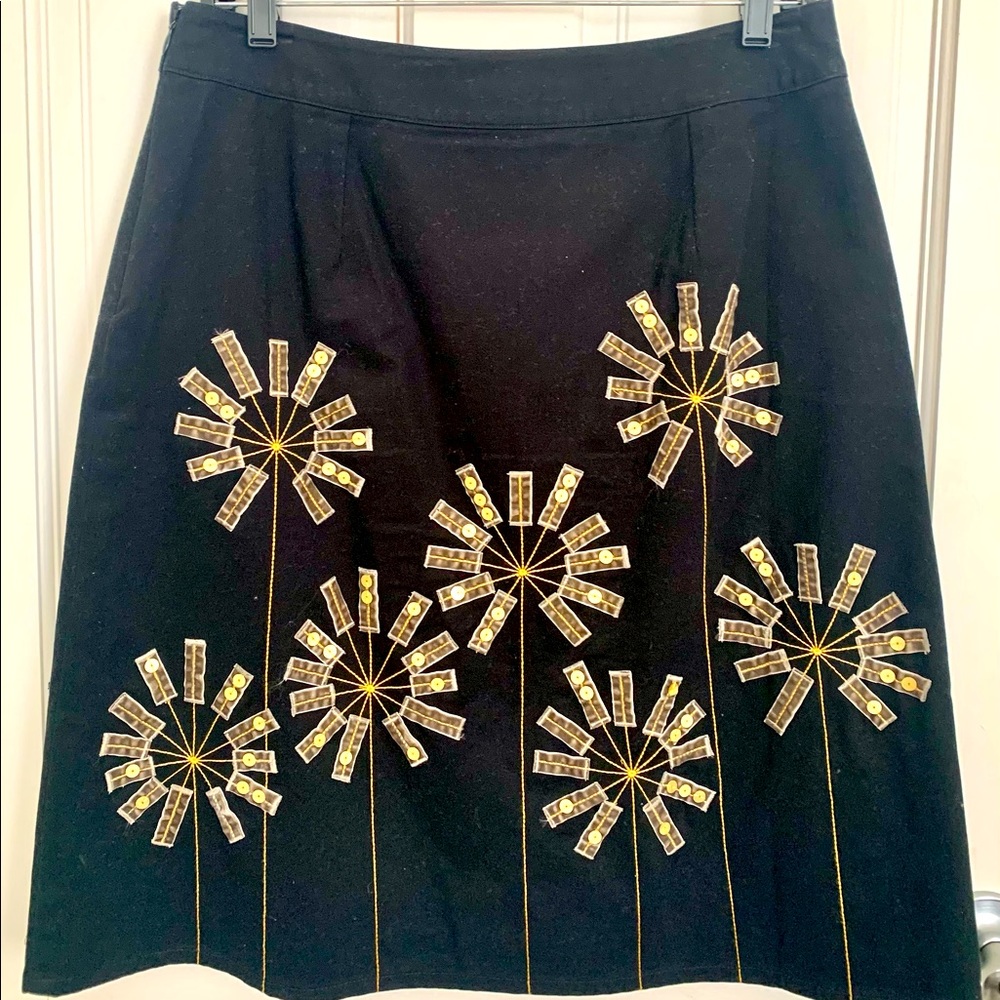 NWOT Boden Embroidered Floral A-line Skirt, 8